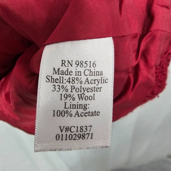 Vintage Coldwater Creek Vest Y2K Boucle Red Retro Office School Retro 14P - Picture 6 of 8